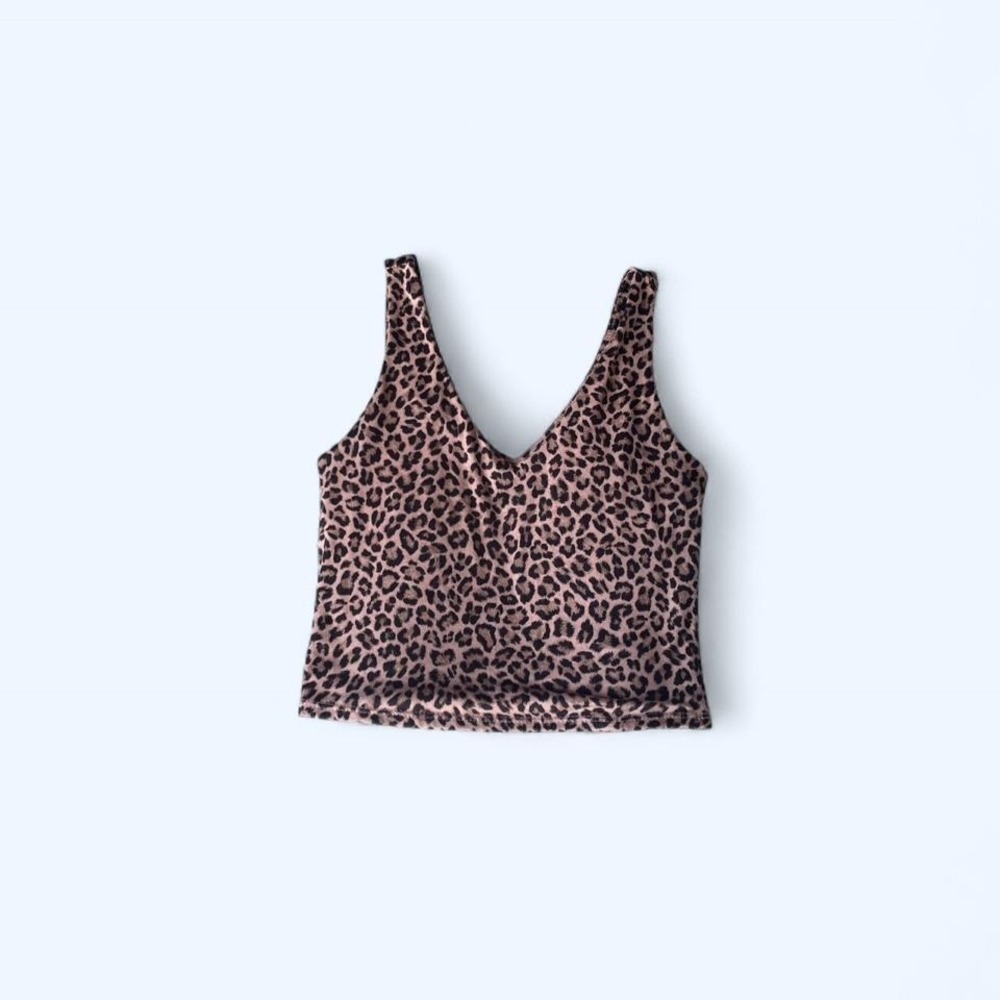 Leopard print tank top with a deep v-neck size S